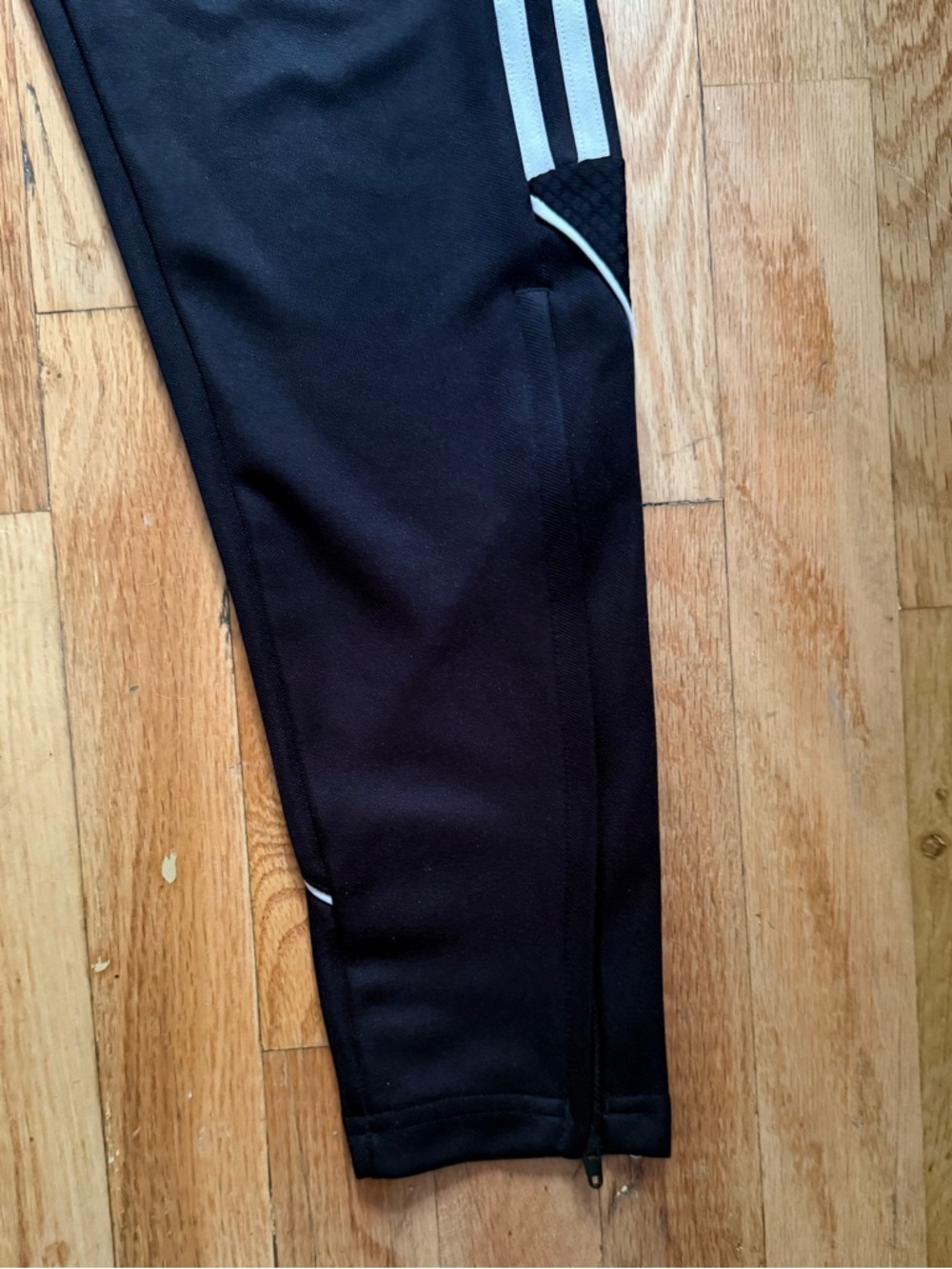 adidas Black Jogger Pants with White Side Stripes - Picture 5 of 7